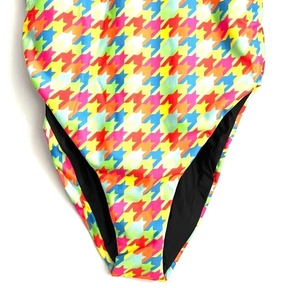 NEW Terez Rainbow Houndstooth One-piece Swim Wear US M - Picture 6 of 7
